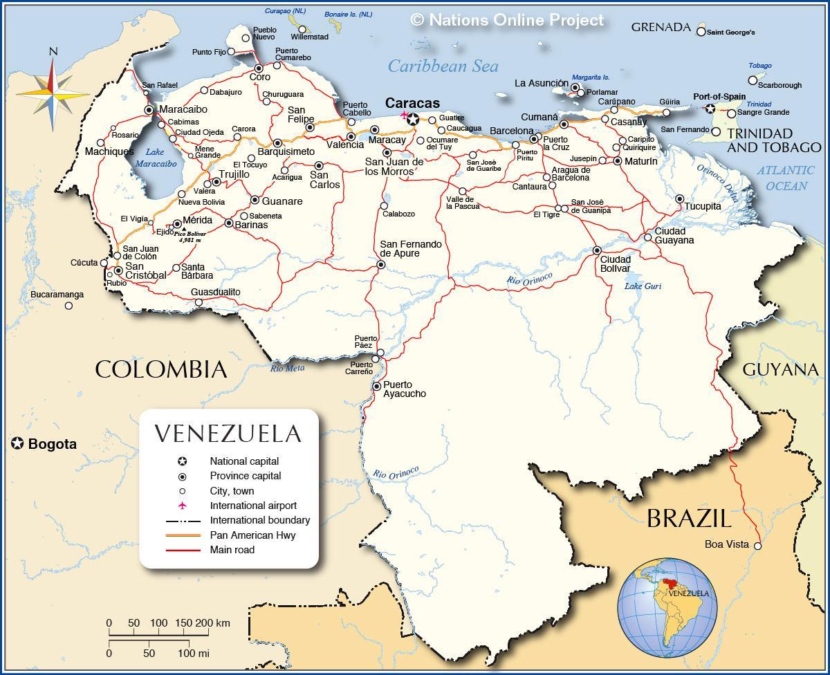 detalizētu karti venecuēla