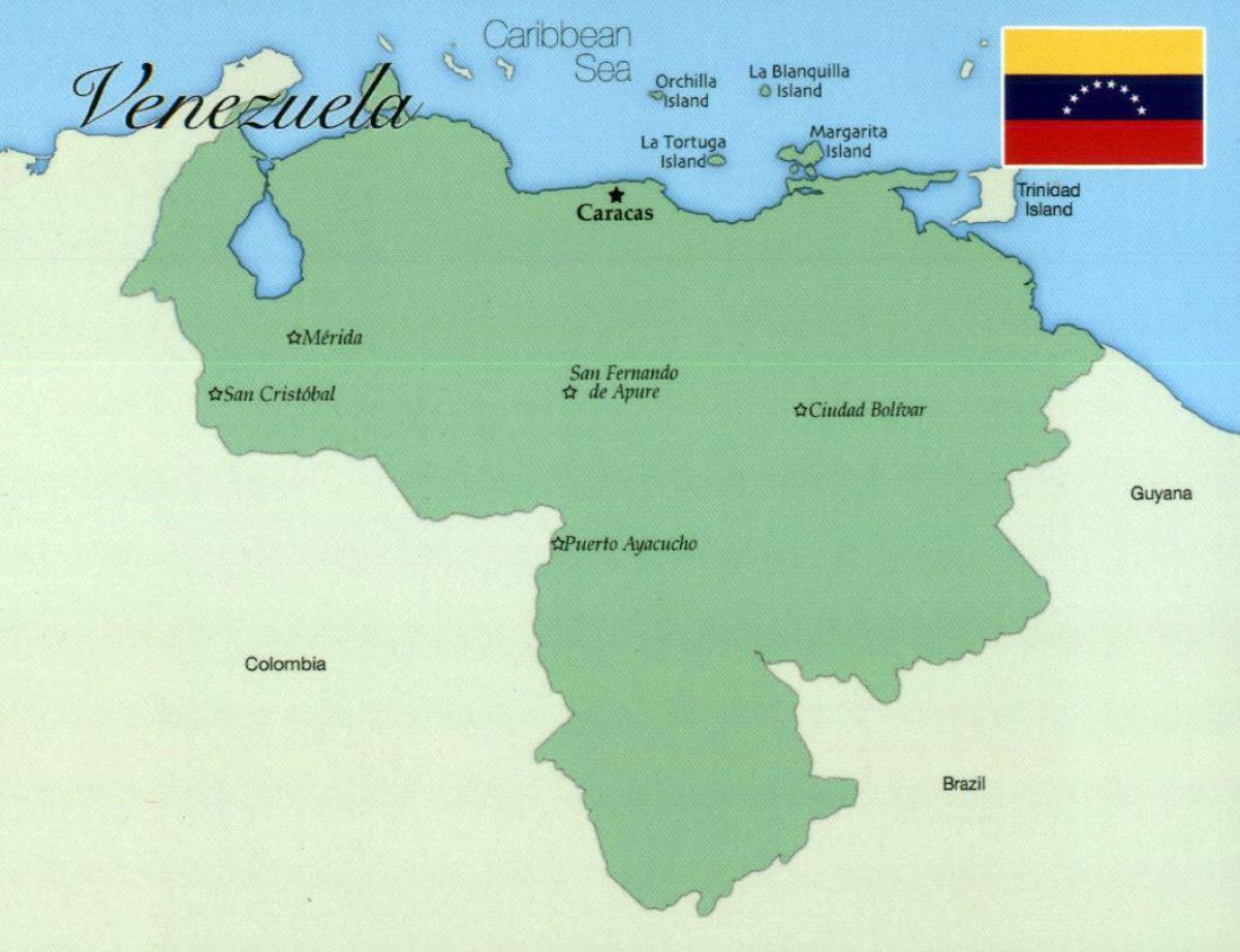 kartē ar pilsētām, venecuēla