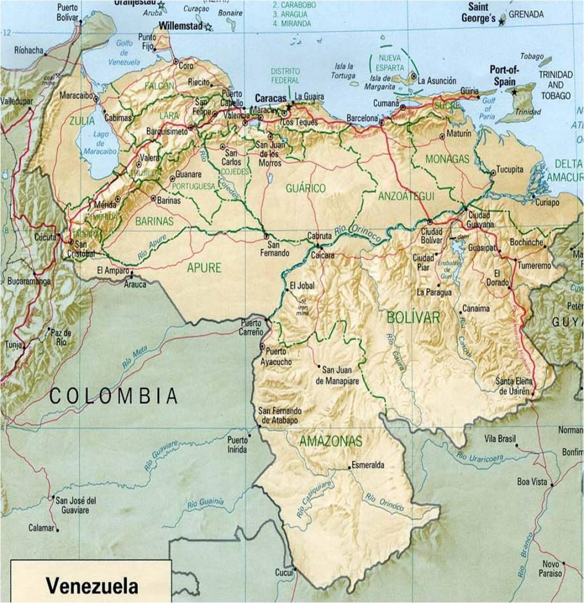 karte venecuēla upes