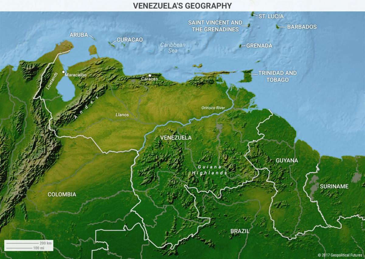 karte venecuēla ģeogrāfija