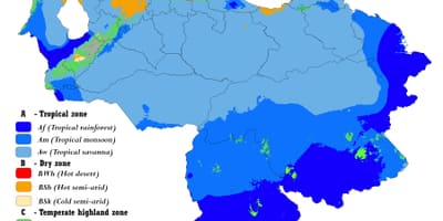 Karte venecuēla klimata