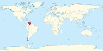 Venecuēla uz pasaules kartes